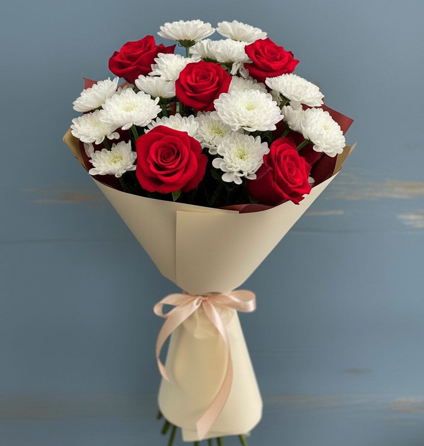 Букет цветов из: Розы и Хризантемы в Варна