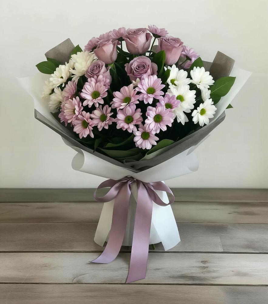 Букет цветов из: Хризантемы и Розы в Варна