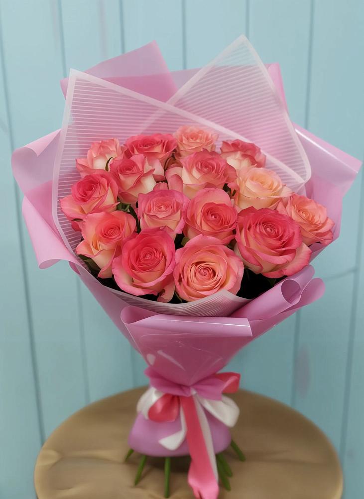 Букет 15 Розовых роз Равель в Варна