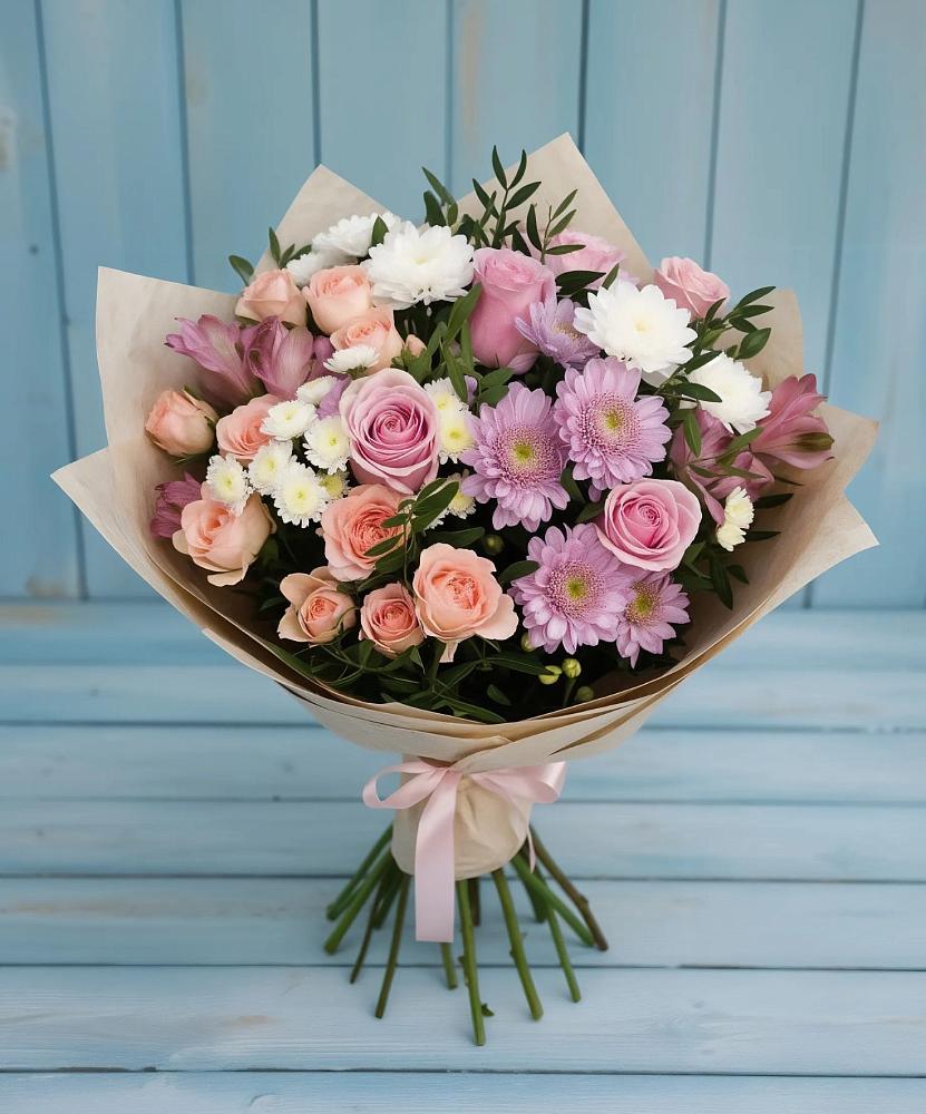 Букет цветов из: Хризантемы, Розы и Альстромерии в Варна