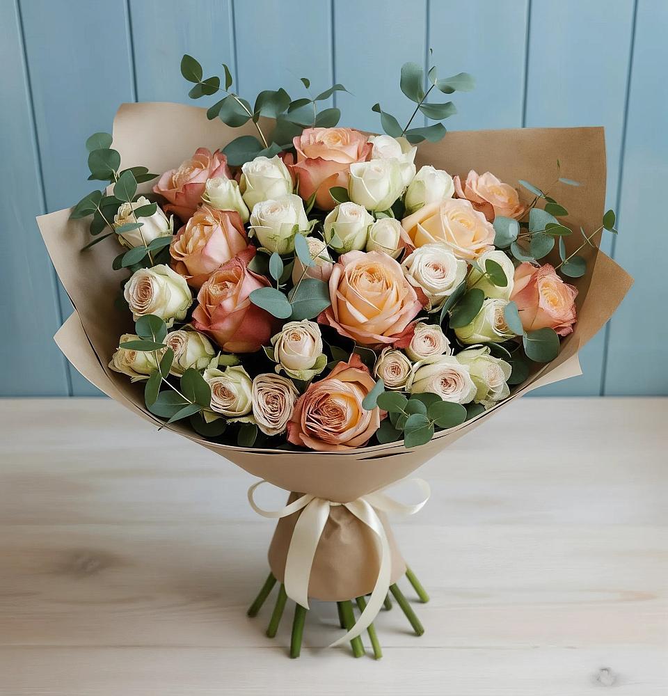 Букет цветов из: Альстромерии и Розы в Варна