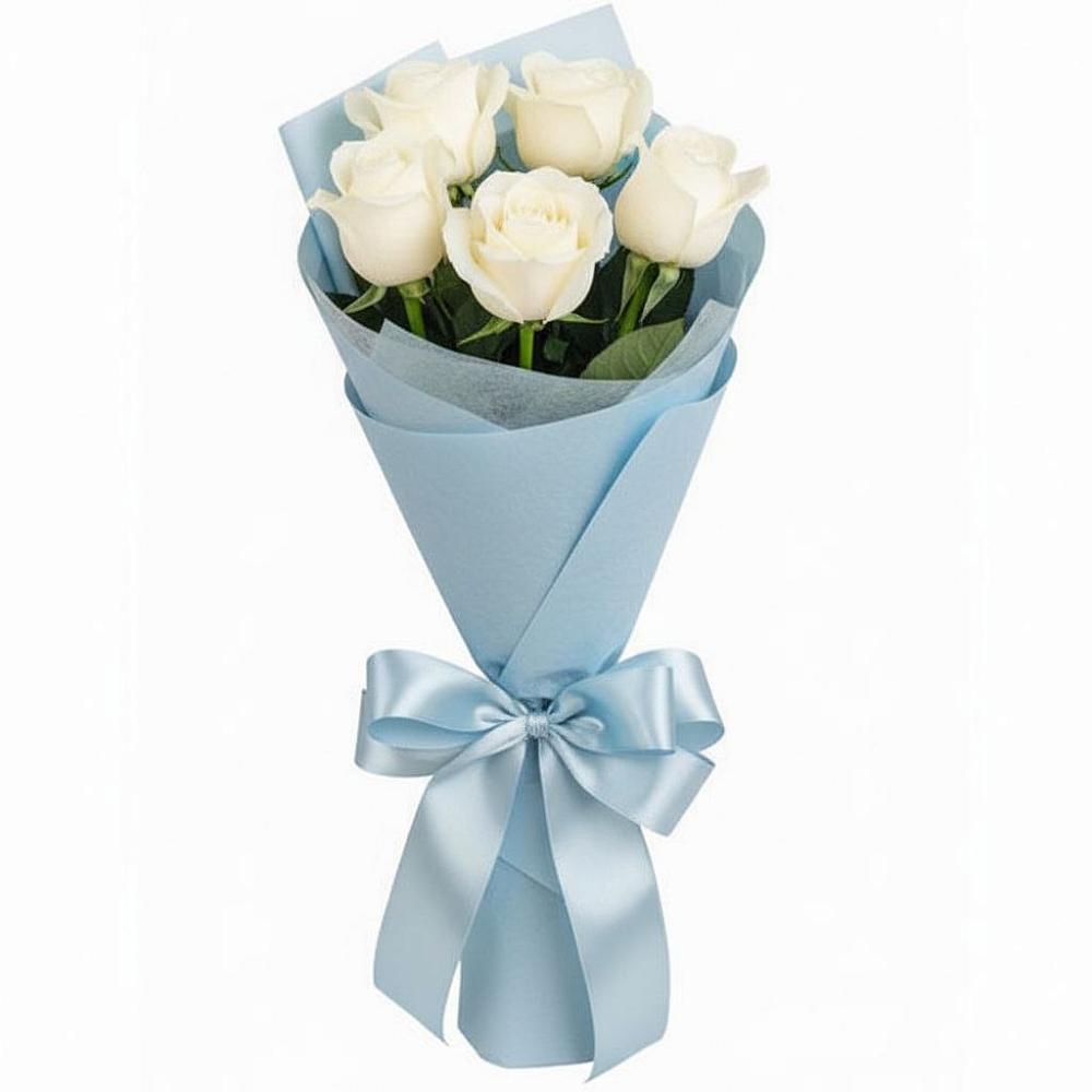Букет 5 Белых роз Проуд в Варна