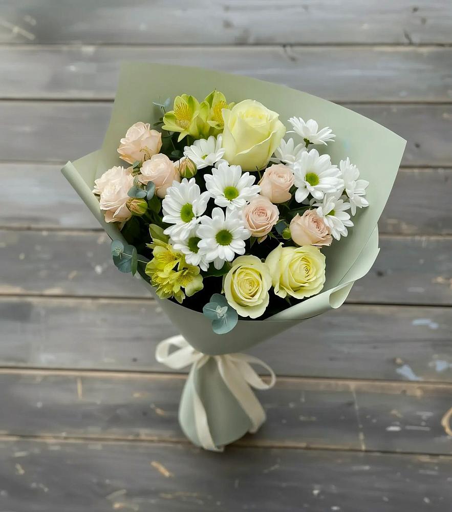 Букет цветов из: Альстромерии, Розы и Хризантемы в Варна