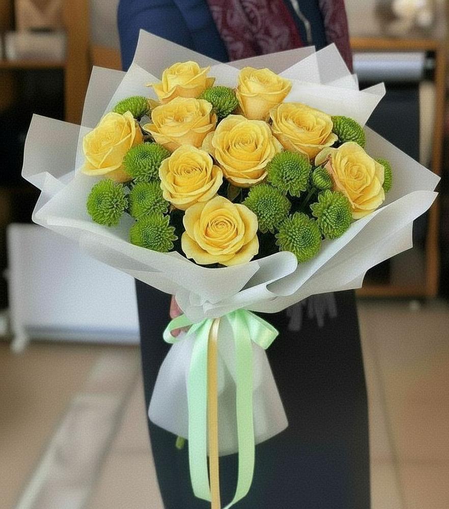 Букет цветов из: Хризантемы и Розы в Варна