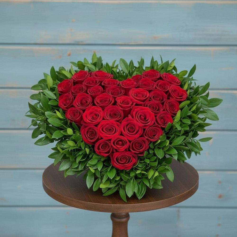 Цветочная композиция из Розы в виде сердца в Варна