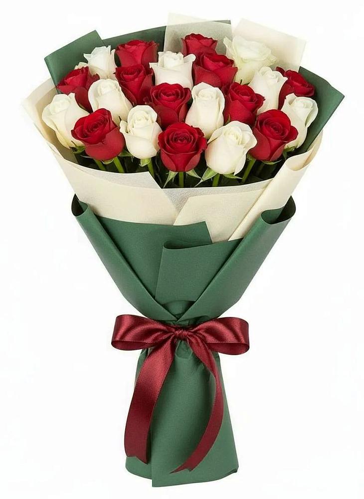 Букет Микс из красных и белых роз в Варна