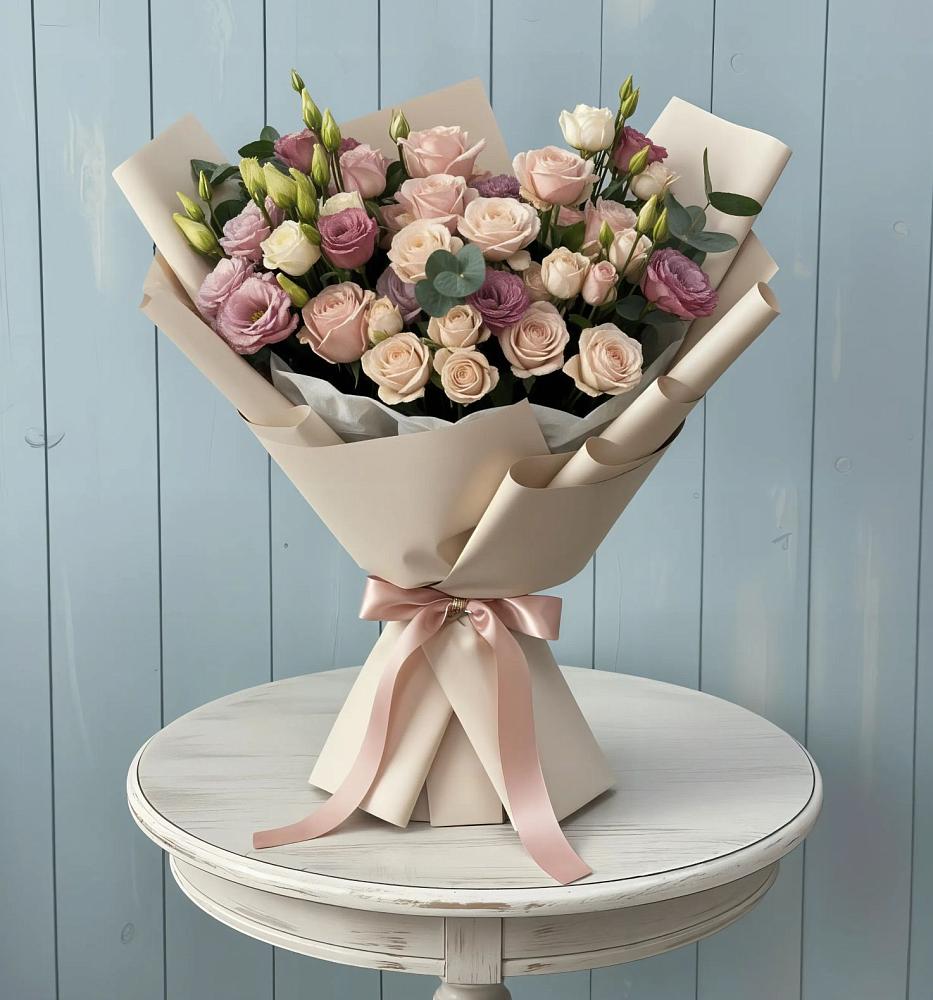 Букет цветов из: Розы и Лизиантусы в Варна