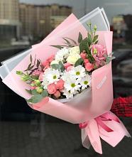 Букет цветов из:  Розы, Лизиантусы и Хризантемы в Варна
