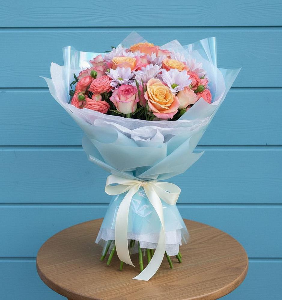 Букет цветов из: Хризантемы и Розы в Варна