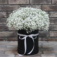 Цветочная композиция из Гипсофила в шляпной коробке в Варна