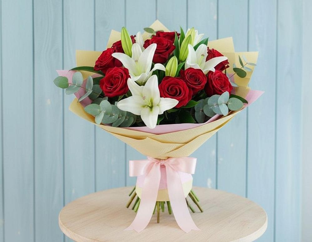 Букет цветов из: Лилии и Розы в Варна